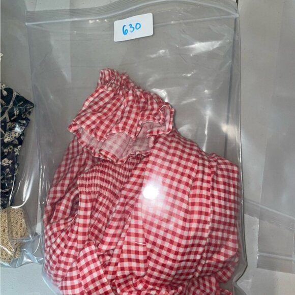 SLEEPER Women's Atlanta Check Midi Dress Size XS In Red - Picture 7 of 7